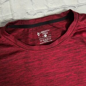 Liberty Pro Mens XL Burgundy Heather‎ Space Dye Performance T-Shirt Short Sleeve